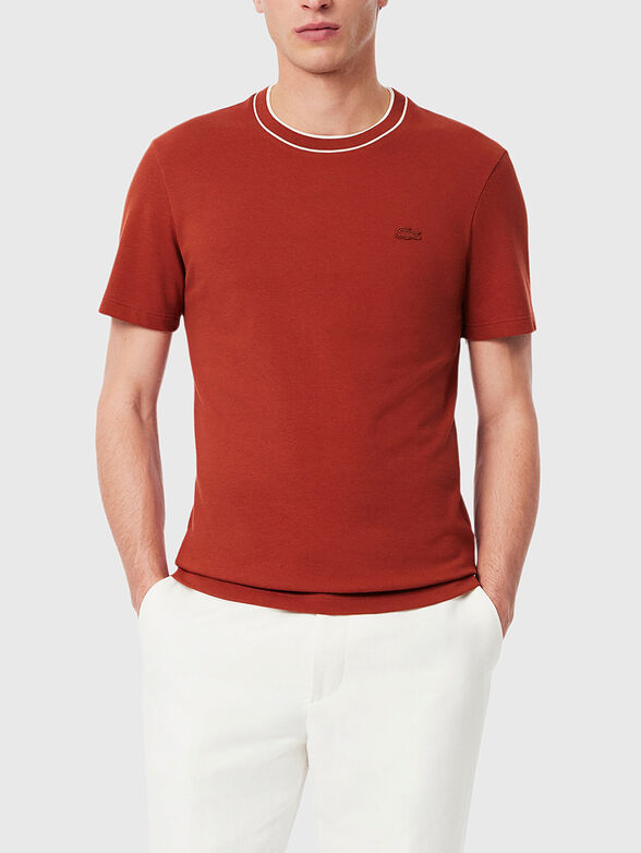 Black piqu&eacute; T-shirt  - 1