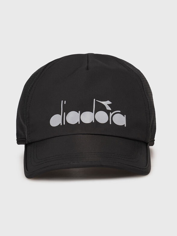 Black hat with logo print - 1