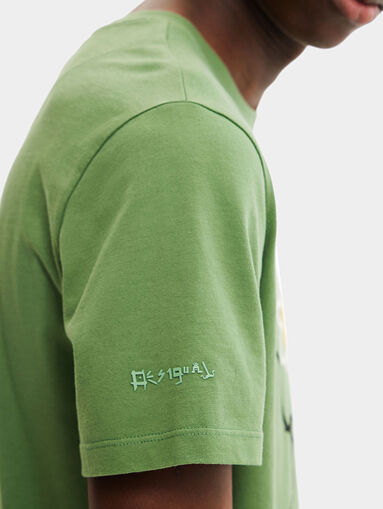 Green T-shirt with print - 5