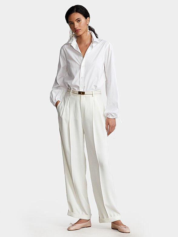 Cotton shirt with laces on the sleeves - 2