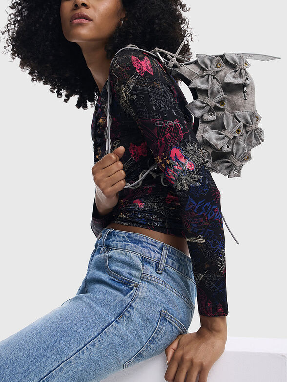 Small bag with eyelets and washed effect - 2