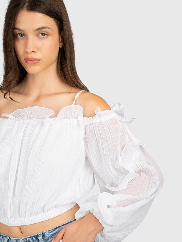 GABRIELLA pleated blouse in beige - 3