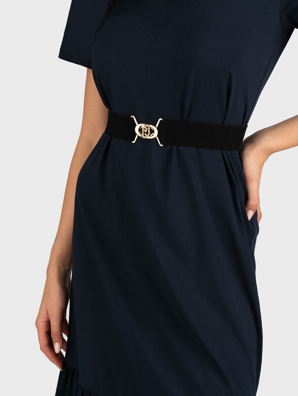 Midi dress with belt on the waist - 3