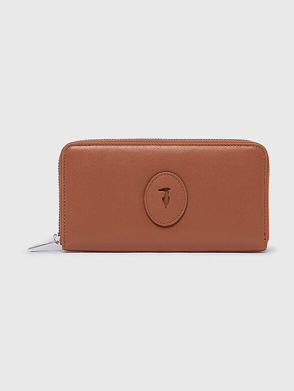 Leather wallet with accent logo - 1