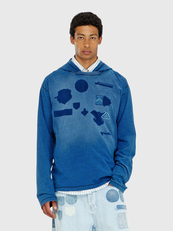 Blue hooded sweatshirt - 1