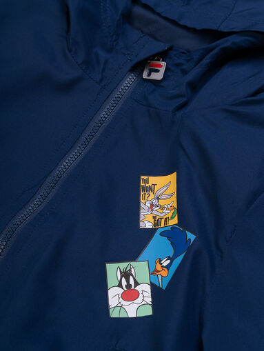 LYCHEN dark blue hooded jacket with print - 3