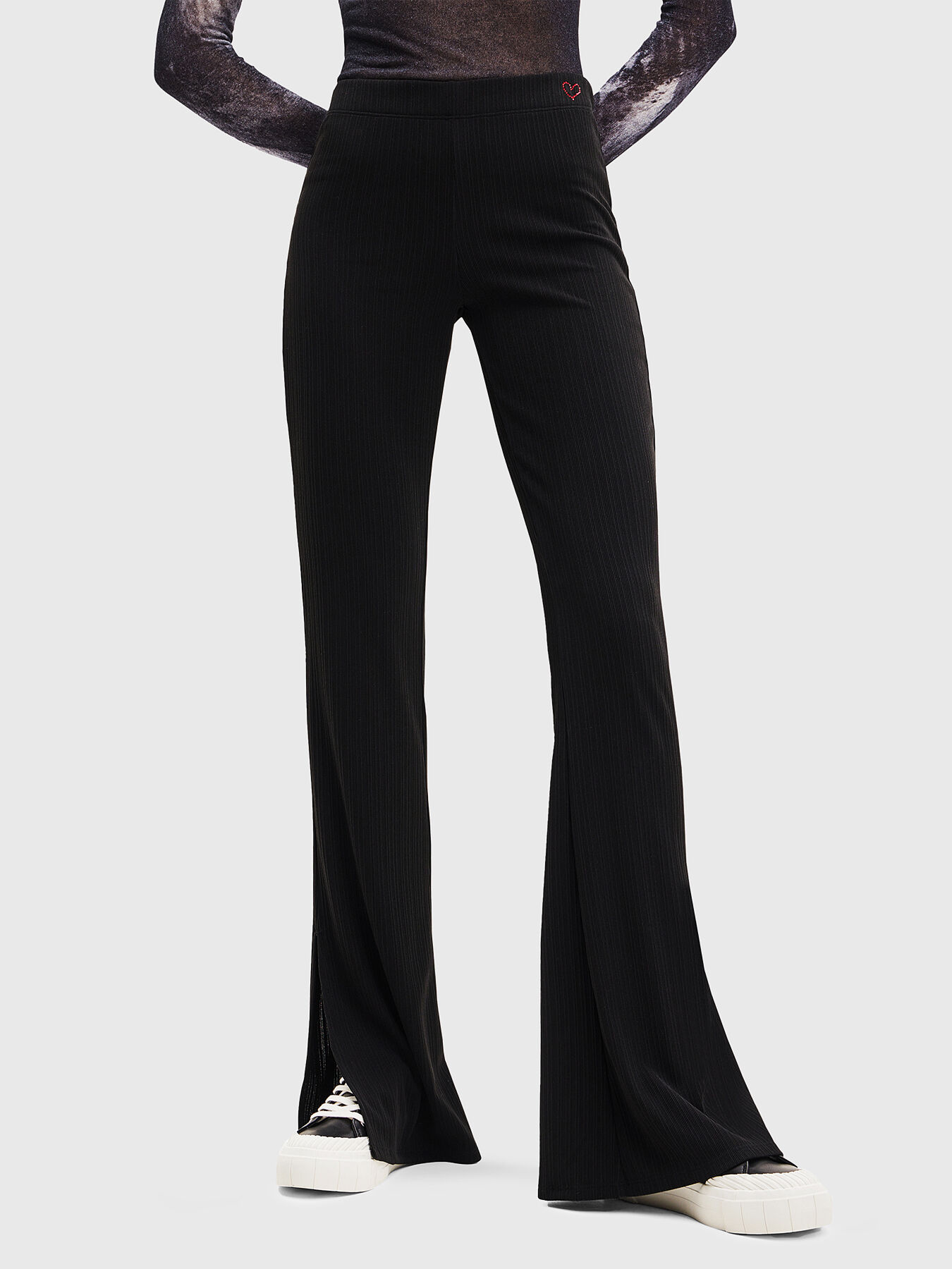 パンツ Y2K semantic design flocked flare pants m12430073698_1.jpg