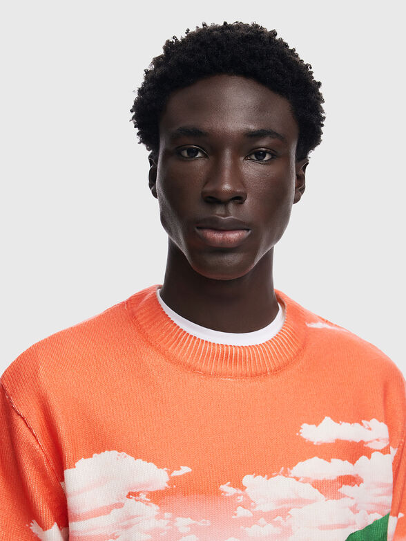 Sweater with landscape print  - 4