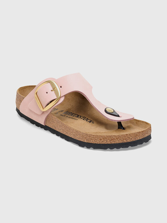 GIZEH pink slippers with metal accent - 2
