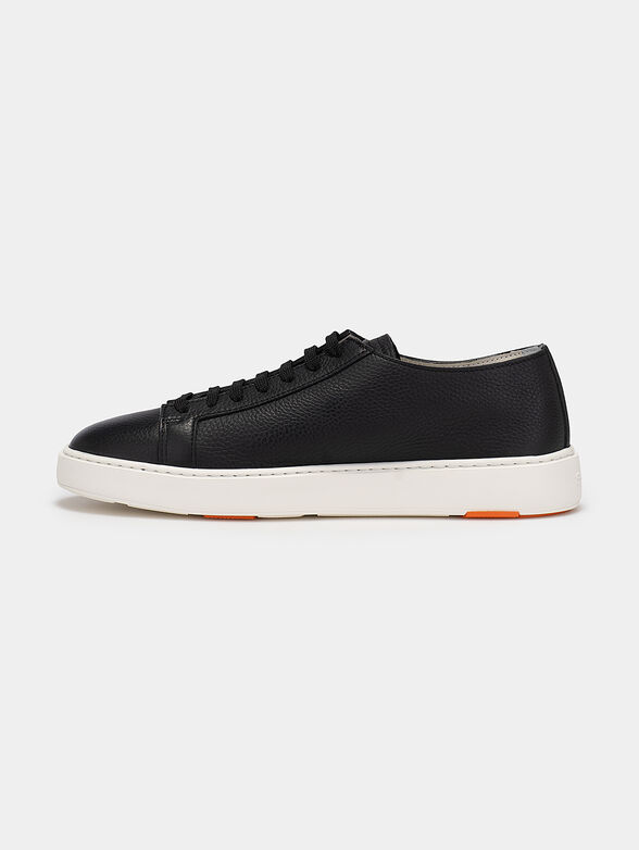 Leather sport shoes in beige color - 4