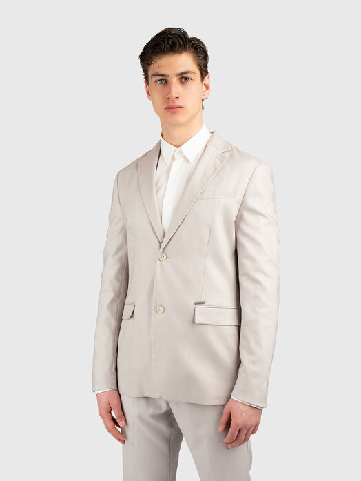 Gray single-breasted blazer