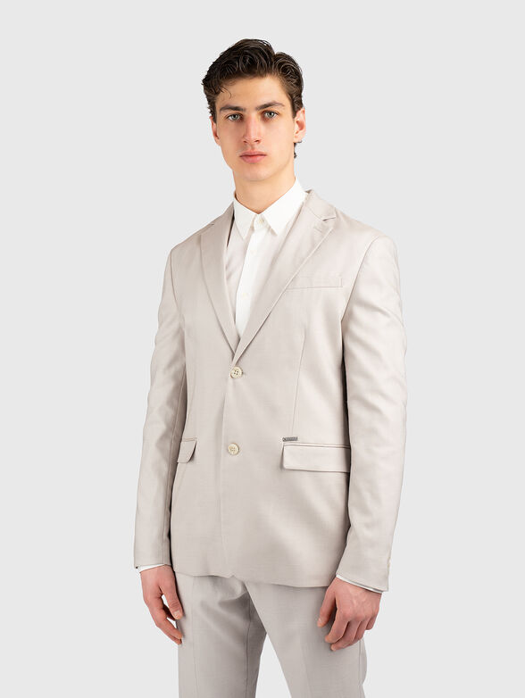 Gray single-breasted blazer - 1