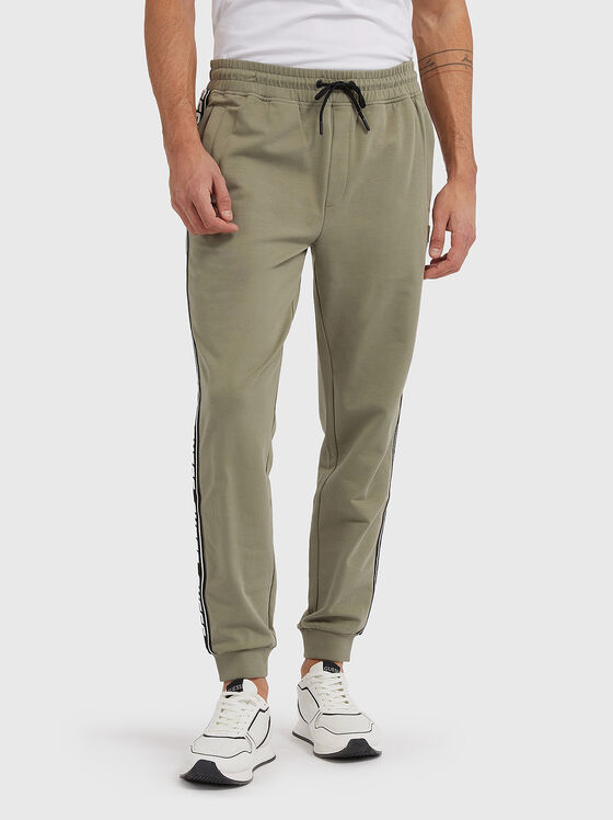 Black sports pants with logo edging - 1