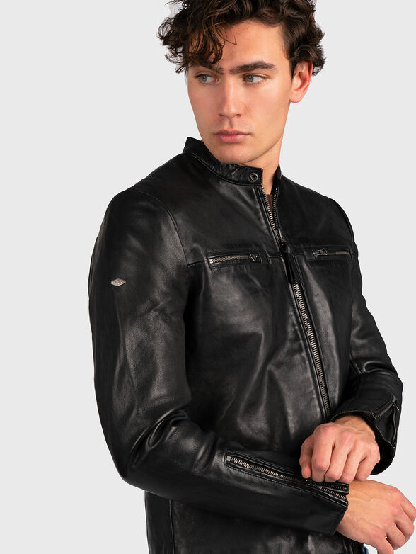 Black leather jacket - 4