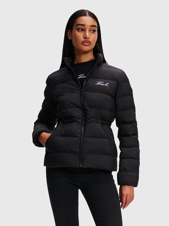 Padded jacket with logo embroidery - 1