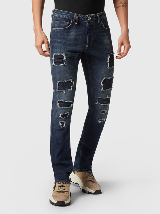 Distressed straight jeans - 1