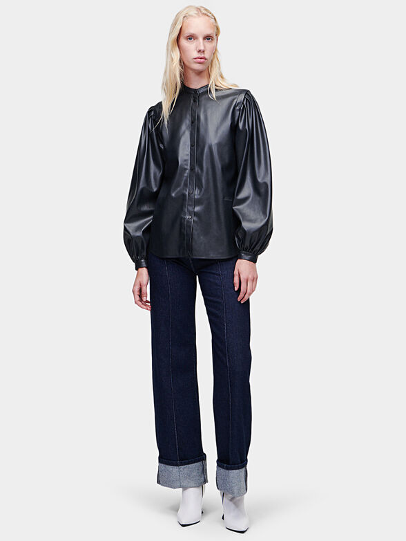 Long sleeve shirt in eco leather - 1