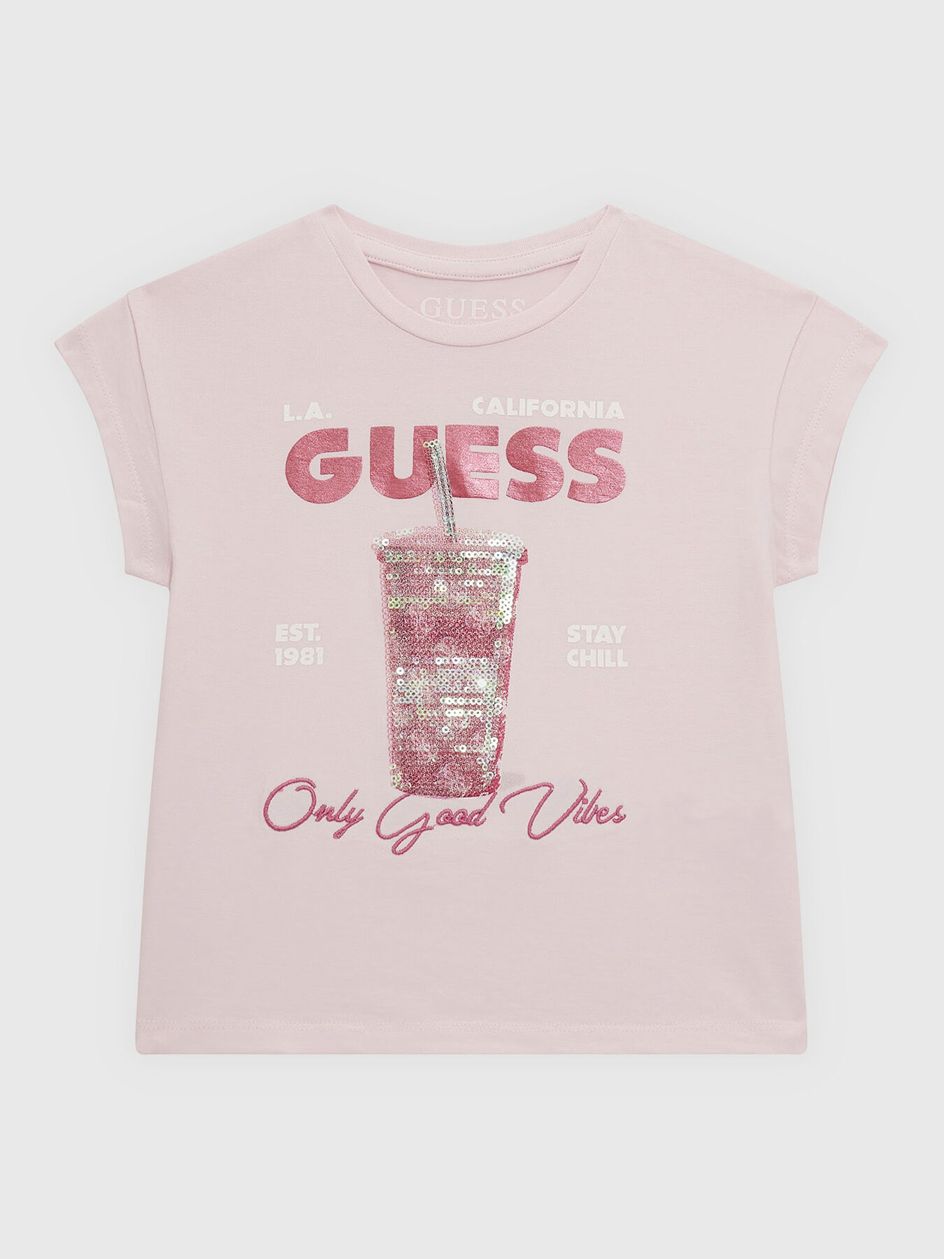 Sequin T shirt brand GUESS Globalbrandsstore en