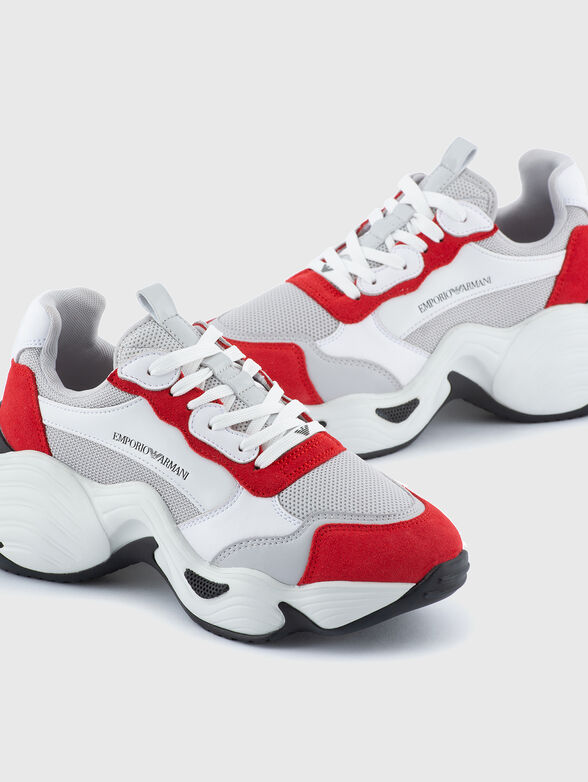 Suede sports shoes with logo - 4