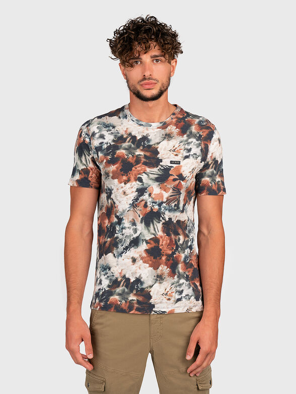 Cotton T-shirt with floral art print - 1