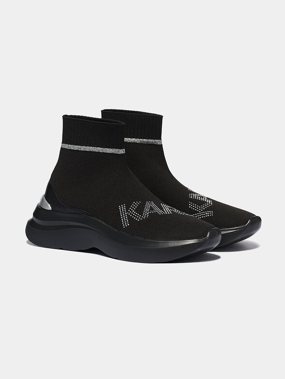 Sock sneakers with a print of rhinestones - 2