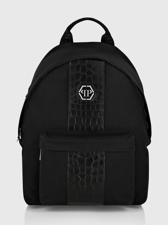 Croco effect canvas backpack - 1