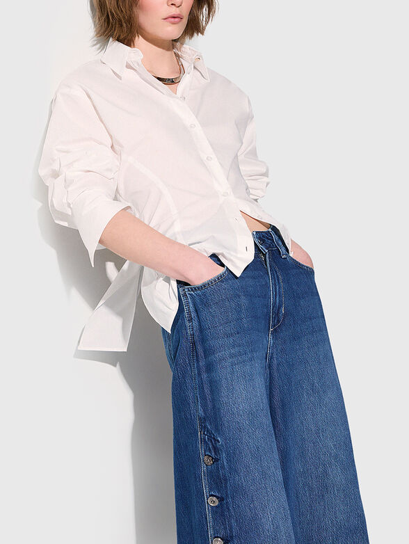 Cotton shirt with decorative bow - 4