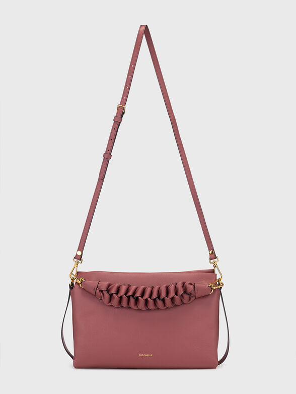 Black leather bag with knitted handle - 2