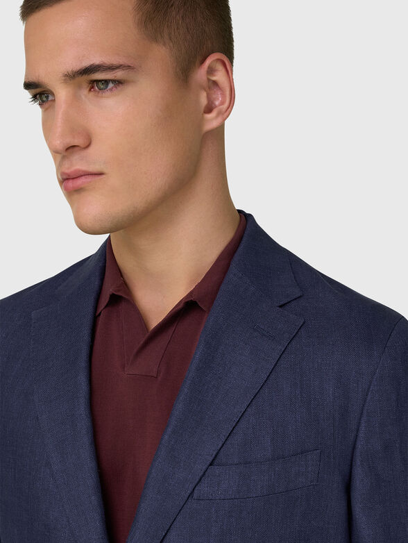 Single-breasted jacket made of a linen blend - 4