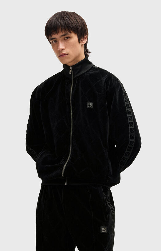 Суитшърт от кадифе с монограм - 1