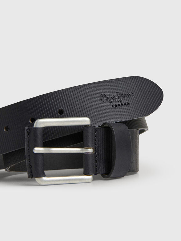 ALBERT black leather belt - 2