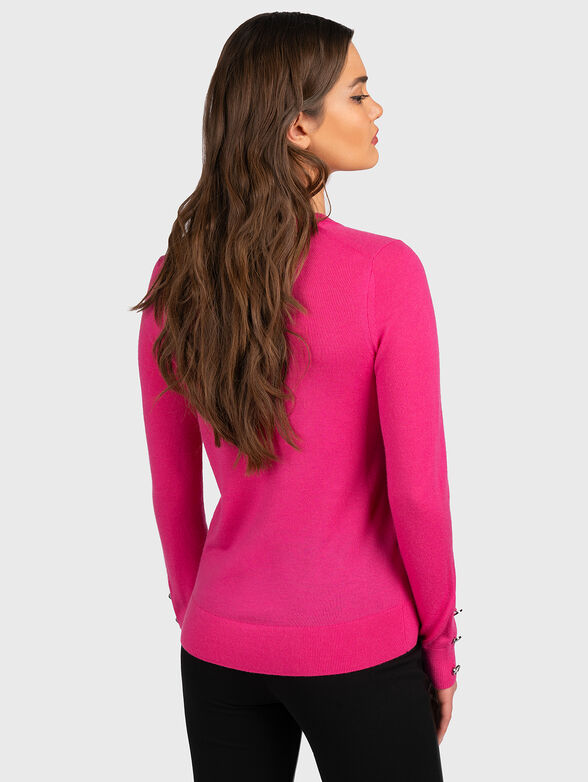 Wool blend sweater with accent buttons - 2