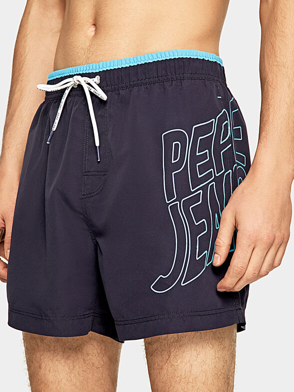 FIN beach shorts with logo print - 1