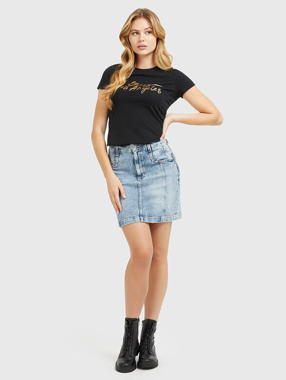 Black T-shirt with contrasting logo - 2