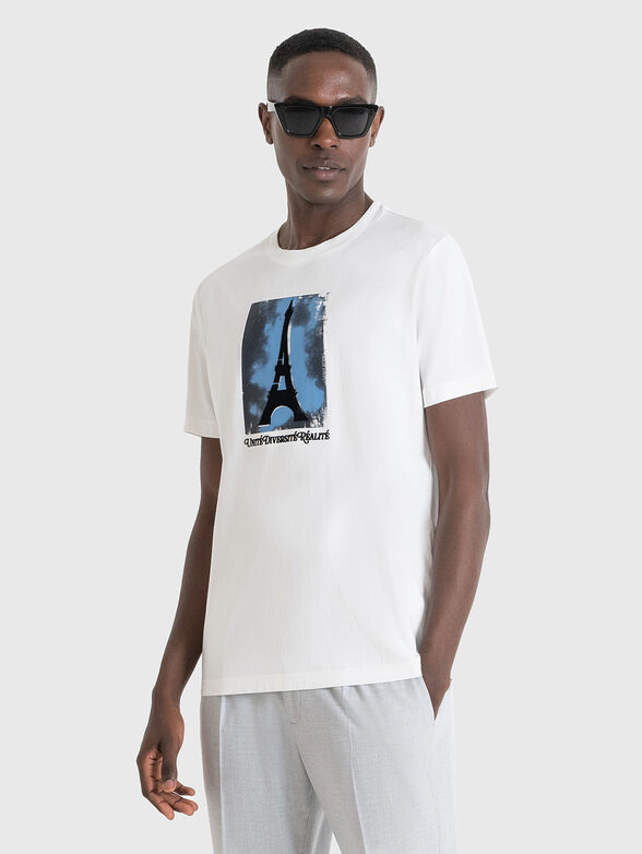 Blue T-shirt with print - 1