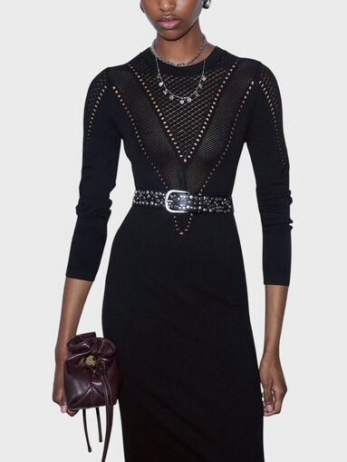 Midi dress with openwork embroidery - 3