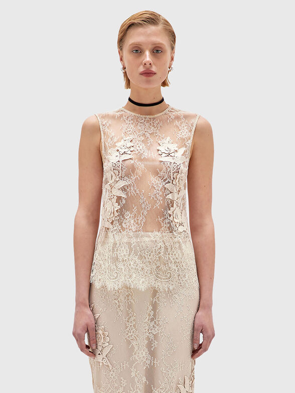 Lace top with sheer effect - 1