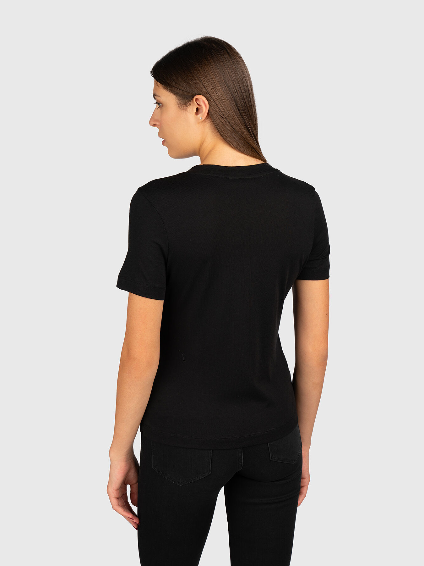 OLIVIA black T-shirt with golden element brand Marciano