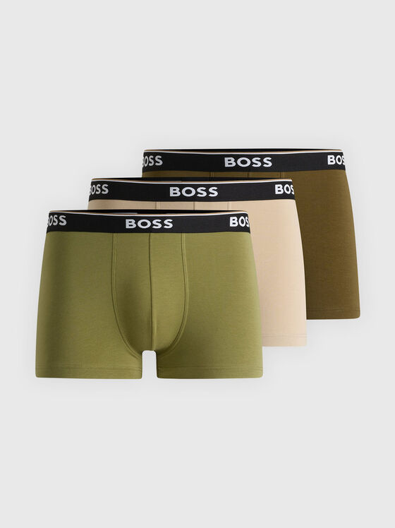 Set of three boxers with logo in cotton - 1
