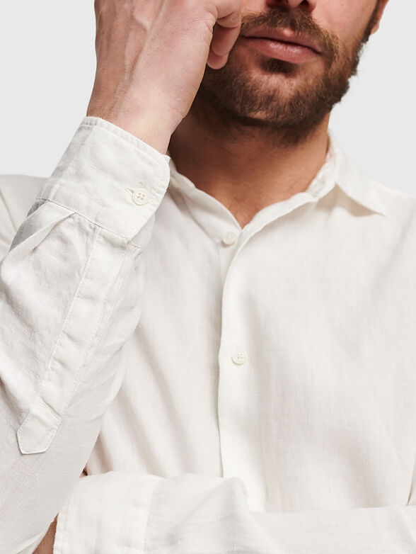 STUDIOS navy blue linen shirt - 3