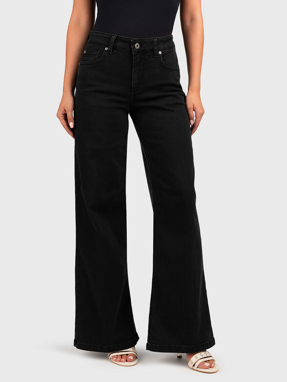 High-waisted jeans in black color - 1