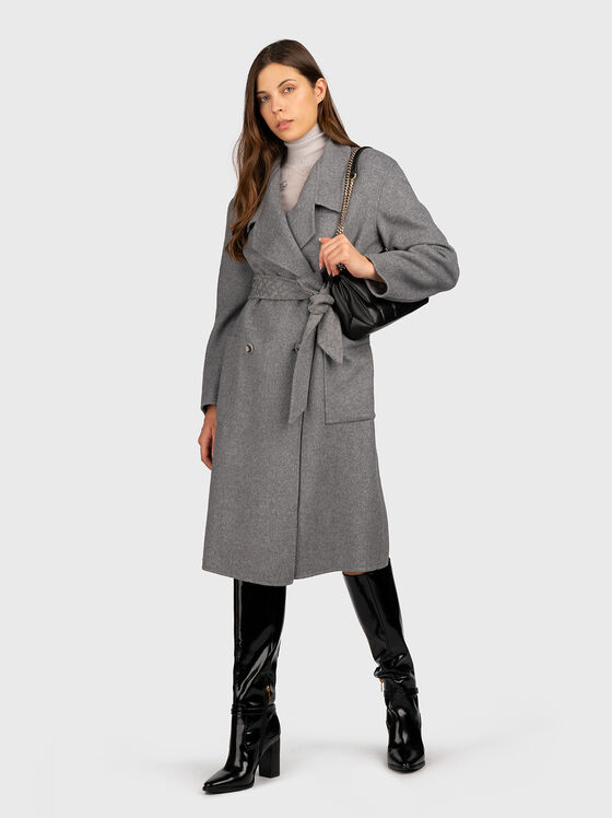 Палто с колан на талията - 1