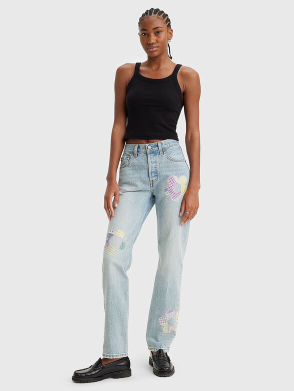 501® jeans with flowers details - 6