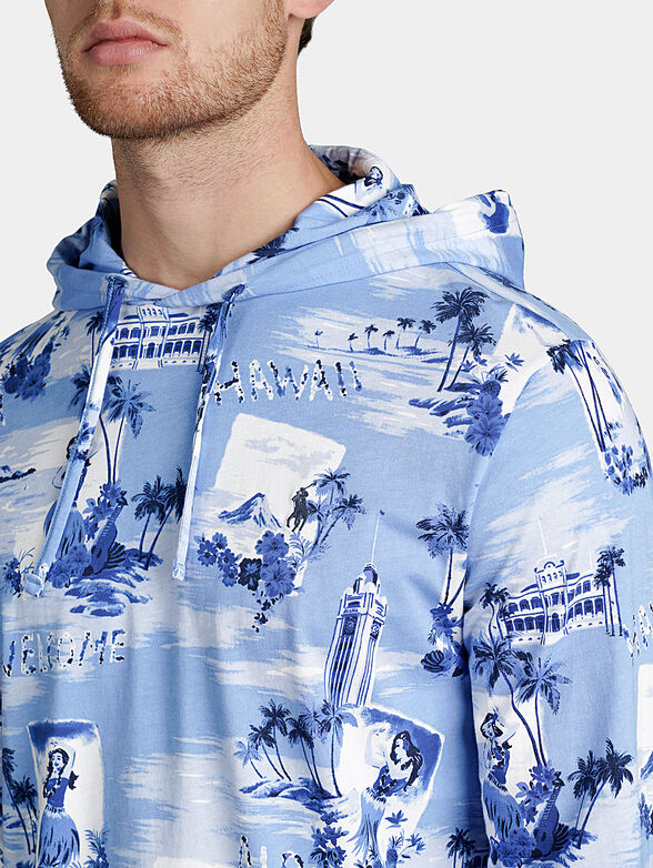 Hooded sweatshirt and Hawaii print - 3