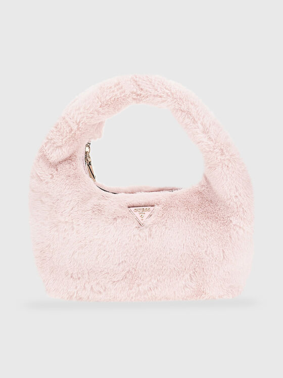 Малка розова чанта KATINE с еко косъм - 1
