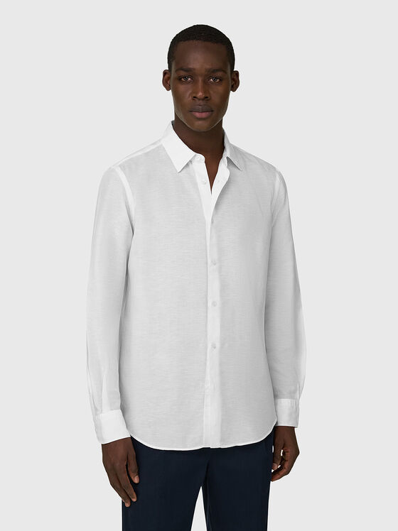 Long-sleeved shirt made of a linen blend - 1