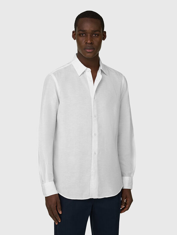 Long-sleeved shirt made of a linen blend - 1