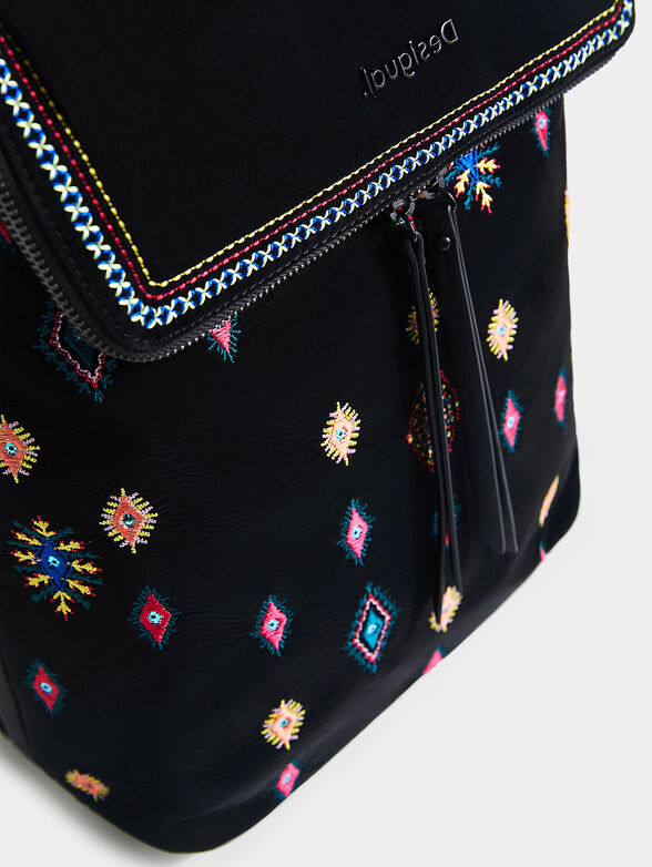 Square backpack with embroidery - 5