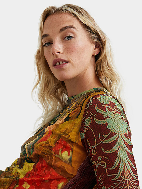 Blouse with long sleeve and art print - 5
