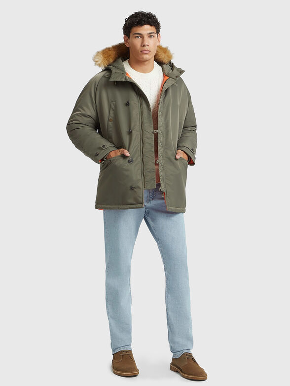 Black padded parka with hood - 2